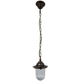 Photograph: Navigator Hull Antique Brass Chain Lantern Complete With Clear Ribbed Glass - IP54, Solid Brass, Coastal