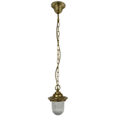 Photograph: Navigator Hull Raw Brass Chain Lantern Complete With Clear Ribbed Glass - IP54, Solid Brass, Coastal