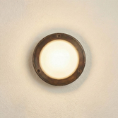 Photograph: Navigator Marina Antique Brass Circular Bulkhead - IP64, Solid Brass, Coastal