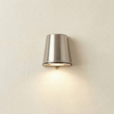 Photograph: Navigator Mast Satin Nickel Downward Exterior Wall Light - IP65, Solid Brass, Coastal