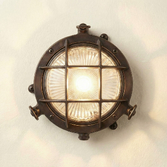 Photograph: Navigator Mini Compass Guard Antique Brass Circular Bulkhead - IP44, Solid Brass, Coastal