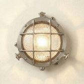 Photograph: Navigator Mini Compass Guard Satin Nickel Circular Bulkhead - IP44, Solid Brass, Coastal