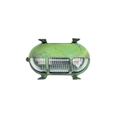 Photograph: Navigator Palaemon Verdigris Eyelid Oval Bulkhead - IP64, Solid Brass, Coastal