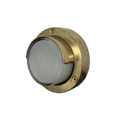 Photograph: Navigator Walkway Raw Brass Circular Eyelid Light - IP65, Solid Brass, Coastal