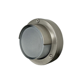 Photograph: Navigator Walkway Satin Nickel Circular Eyelid Light - IP65, Solid Brass, Coastal