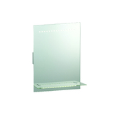 Photograph: Omega Rectangular Bathroom Mirror With 6500K LED Lights, Motion Sensor, Shaver Socket & Lit Glass Shelf