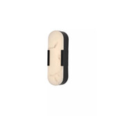Photograph: Opaline Small Black Bathroom Led Wall Light Complete With Marble Resin Shade - IP44 - 3000K