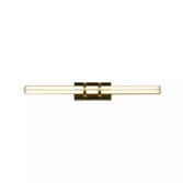 Photograph: Parma Horizontal Satin Brass Bathroom Wall Light Complete With Clear Glass - IP44 - 3000K