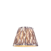 Photograph: Pearl Grey Ikat Patterned Fabric 20cm Shade - E14/E27/B22 With Fixed Metal Gimbal