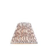 Photograph: Pearl Grey Ripple Patterned Tapered Fabric 25cm Shade - E14/E27/B22 With Fixed Metal Gimbal