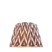 Photograph: Pearl Grey Zigzag Patterned 35cm Lampshade - E14/E27/B22 With Fixed Metal Gimbal