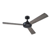 Photograph: Pilote Matt Black Large Ceiling Fan With Black/Wood Effect Blades And Wall Control