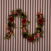 Photograph: PINK FLOWERS LIT GARLAND 250CM - Battery Operated (3 X AA - Not Included)