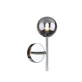 Photograph: Piper Polished Chrome Single Wall Light Complete With Smoked Glass Sphere