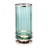 Photograph: Quintiesse Arno Green Glass Table Lamp Complete With Polished Nickel Metalwork - QN-ARNO-GREEN-PN