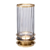 Photograph: Quintiesse Arno Smoke Glass Table Lamp Complete With Aged Brass Metalwork - QN-ARNO-SMOKE-AB