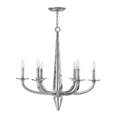 Photograph: Quintiesse Ascher 6 Light Crystal Chandelier In Polished Chrome - QN-ASCHER6