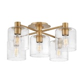 Photograph: Quintiesse Axel 5 Light Semi-flush Mount In Heritage Brass - QN-AXEL5-HB