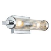 Photograph: Quintiesse Azores 2 Light Bathroom Wall Light In Polished Chrome Finish Complete WIth Clear Fluted Glass - IP44 - QN-AZORES2-PC