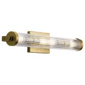 Photograph: Quintiesse Azores 4 Light Bathroom Wall Light In Natural Brass Finish Complete WIth Clear Fluted Glass - IP44 - QN-AZORES4-NBR