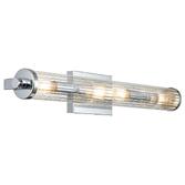 Photograph: Quintiesse Azores 4 Light Bathroom Wall Light In Polished Chrome Finish Complete WIth Clear Fluted Glass - IP44 - QN-AZORES4-PC