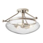 Photograph: Quintiesse Belle 3 Light Semi-Flush Mount In Olde Bronze Complete WIth Clear Seeded Glass - QN-BELLE-SF-OZ