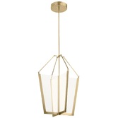 Photograph: Quintiesse Calters Large LED Champagne Gold Pendant Light - QN-CALTERS-P-L-CG