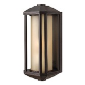 Photograph: Quintiesse Castelle 1 Light Medium Outdoor Wall Lantern In Bronze Complete With RIbbed Etched Glass - IP44 - QN-CASTELLE-M-BZ