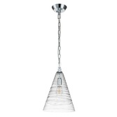 Photograph: Quintiesse Elmore 1 Light Pendant In Polished Chrome Complete WIth Clear Candy Glass - QN-ELMORE-P-PC