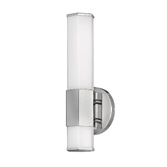 Photograph: Quintiesse Facet Single LED Bathroom Wall Light In Polished Chrome Complete With Satin Opal Etched Glass - IP44 - QN-FACET-LED1-PC-BATH