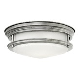 Photograph: Quintiesse Hadrian 2 Light Flush Mount In Antique Nickel Complete With Opal Glass - QN-HADRIAN-FS-AN-OPAL