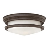 Photograph: Quintiesse Hadrian 2 Light Flush Mount In Oil Rubbed Bronze Complete With Opal Glass - QN-HADRIAN-FS-OZ-OPAL