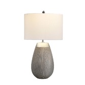 Photograph: Quintiesse Harrow Silver Table Lamp Complete With Hepplewhite Light Grey Faux Silk Shade - QN-HARROW-TL