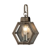 Photograph: Quintiesse Heath 1 Light Small Outdoor Wall Lantern In Burnished Bronze Finish Complete WIth Clear Seeded Glass - IP44 - QN-HEATH-S-BU