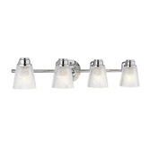 Photograph: Quintiesse Hudson 4 Light Bathroom Wall Light In Polished Chrome Complete WIth Clear Cut Glasses - IP44 - QN-HUDSON4-BATH