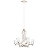 Photograph: Quintiesse Kayva LED 13 Light 6 Arm Chandelier In Polished Nickel - QN-KAYVA13-PN