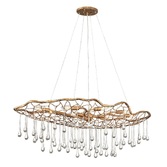 Photograph: Quintiesse Laguna 8 Light Pendant Light In Burnished Gold Complete With Clear Glass Drops - QN-LAGUNA-8P