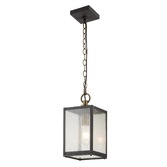 Photograph: Quintiesse Lahden 1 Light Large Outdoor Wall Lantern In Weathered Zinc Complete WIth Clear Seeded Glass - IP44 - QN-LAHDEN2-L-WZC