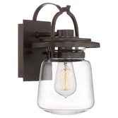 Photograph: Quintiesse Lasalle 1 Light Small Outdoor Wall Lantern In Bronze Complete With Clear Glass - IP44 - QN-LASALLE-S-WT