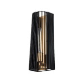 Photograph: Quintiesse Linara 1 Light Wall Light In Black And Natural Brass - QN-LINARA1-BK