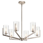 Photograph: Quintiesse Nye 6 Light Chandelier in Classic Pewter Complete With Clear Glasses - QN-NYE6-CLP