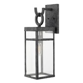 Photograph: Quintiesse Porter 1 Light Large Wall Lantern In Aged Zinc Complete With Clear Glass - IP44 - QN-PORTER-L-DZ