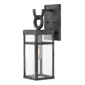 Photograph: Quintiesse Porter 1 Light Medium Wall Lantern In Aged Zinc Complete With Clear Glass - IP44 - QN-PORTER-M-DZ