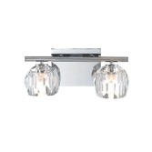 Photograph: Quintiesse Regalia 2 Light Bathroom Wall Light In Polished Chrome Complete With K9 Crystal Glasses - IP44 - QN-REGALIA2-PC-BATH