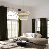 Photograph: Quintiesse Reverie 12 Light Pendant In Hammered Stainless Steel And Champagne Gold - QN-REVERIE-12P-CPG