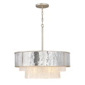 Photograph: Quintiesse Reverie 8 Light Pendant In Hammered Stainless Steel And Champagne Gold - QN-REVERIE-8P-CPG