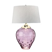 Photograph: Quintiesse Samara Large Plum Dual Lit Table Lamp Complete WIth Titanium Faux Silk Shade - QN-SAMARA-TL-LRG-PLM