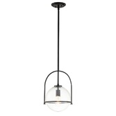 Photograph: Quintiesse Somerset 1 Light Medium Pendant In Black Complete With Clear Glass - QN-SOMERSET-P-C-BK