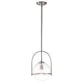 Photograph: Quintiesse Somerset 1 Light Medium Pendant In Brushed Nickel With Clear Glass - QN-SOMERSET-P-C-BN