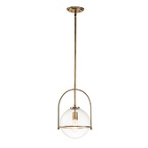 Photograph: Quintiesse Somerset 1 Light Medium Pendant In Heritage Brass Complete With Clear Glass - QN-SOMERSET-P-C-HB